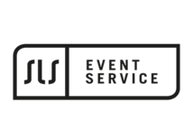 Logo von SLS Event Service in schwarz mit rechteckigem Rahmen. Es steht für Veranstaltungsorganisation und Eventtechnik.